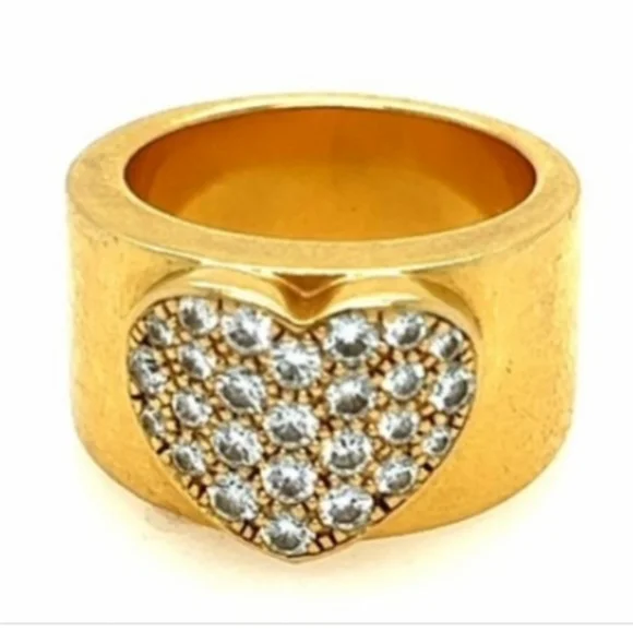 SOLD IN OUR STORE Chopard 18K YG Diamond Heart Ring - Picture 4 of 4